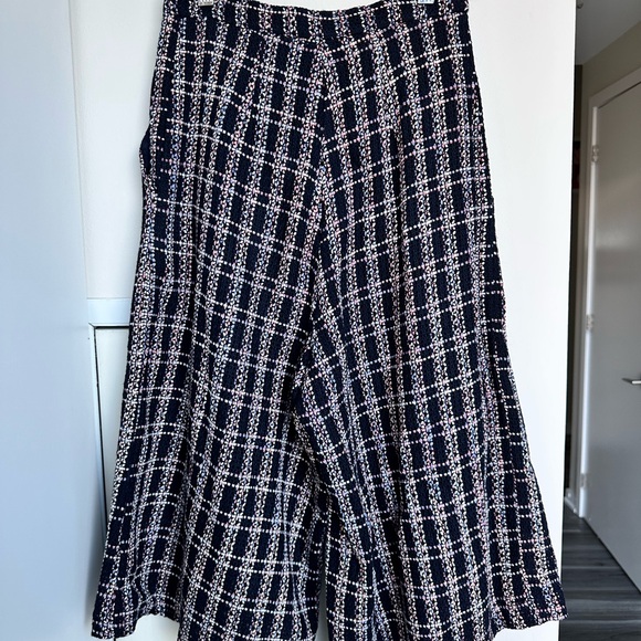 Iris and Ink High Waisted Tweed Pleated Wool Multi Coloured Culottes Size 4 - Picture 8 of 11